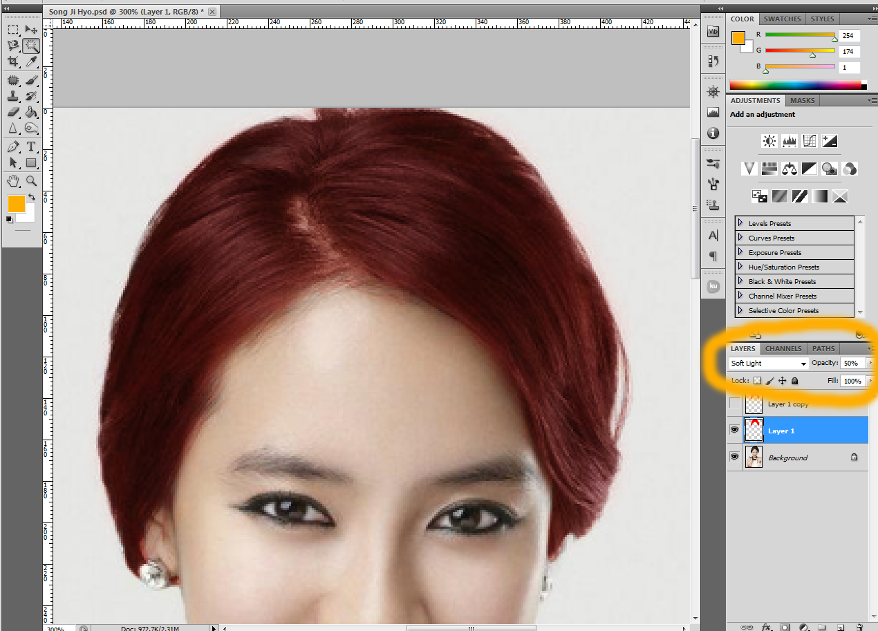 Photoshop CS5 Mengubah Warna Rambut Dont Be Evil KARMA IS